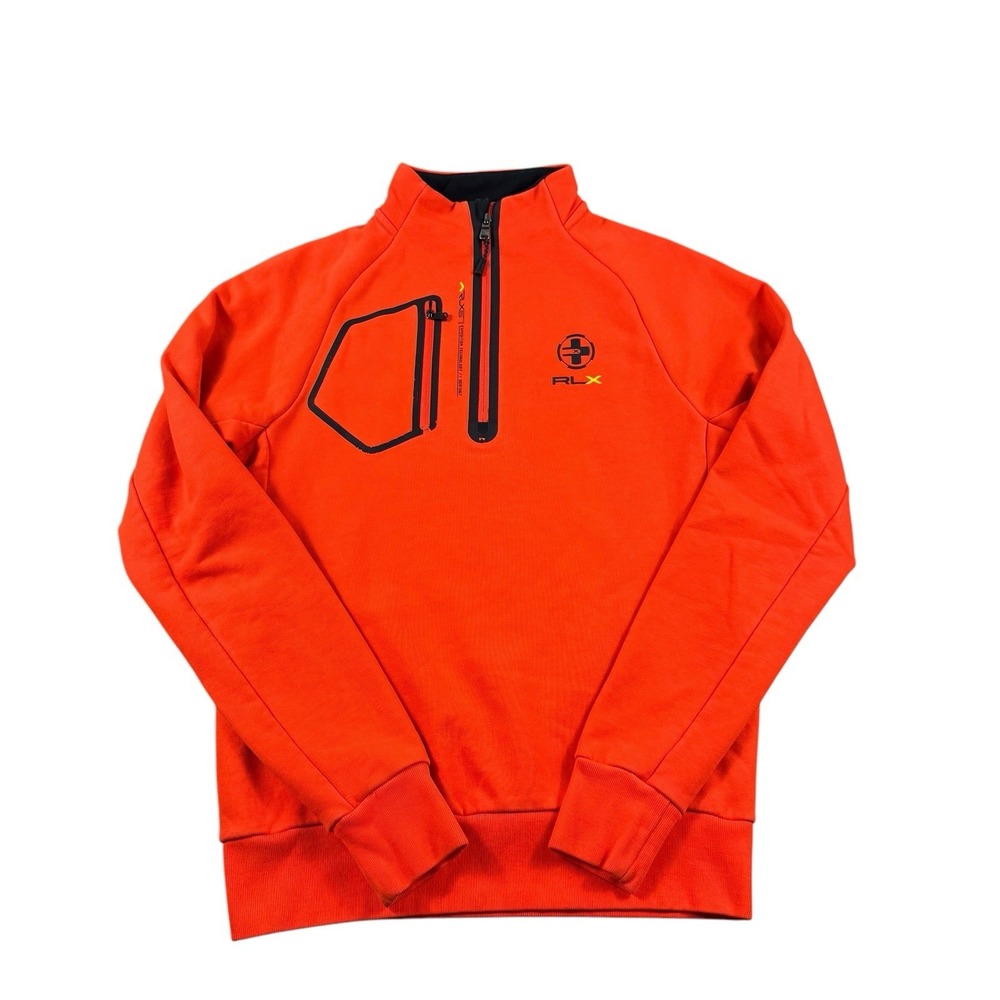 RLX Ralph Lauren RL-67 Orange 1/2 Zip Golf Pullover Size Small Excellent